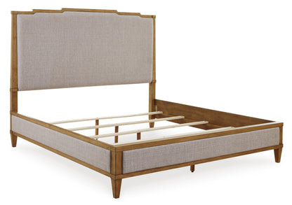 Sharlance Light Brown Upholstered Panel Bedroom Set from Ashley - Luna Furniture
