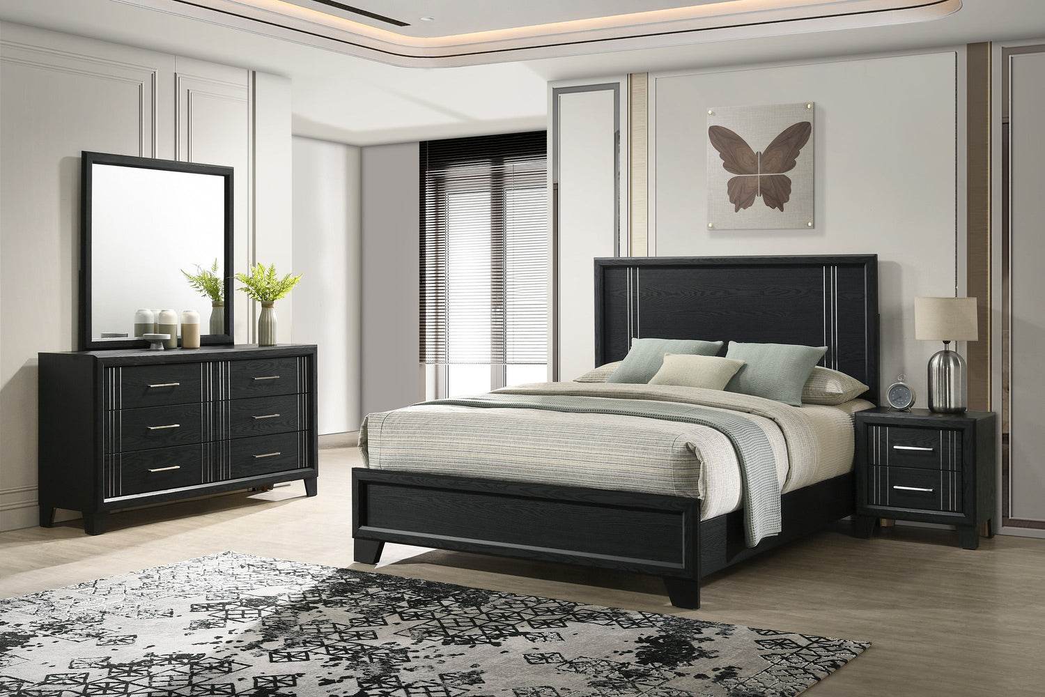 Charlie Charcoal Panel Bedroom Set from Crown Mark - Luna Furniture