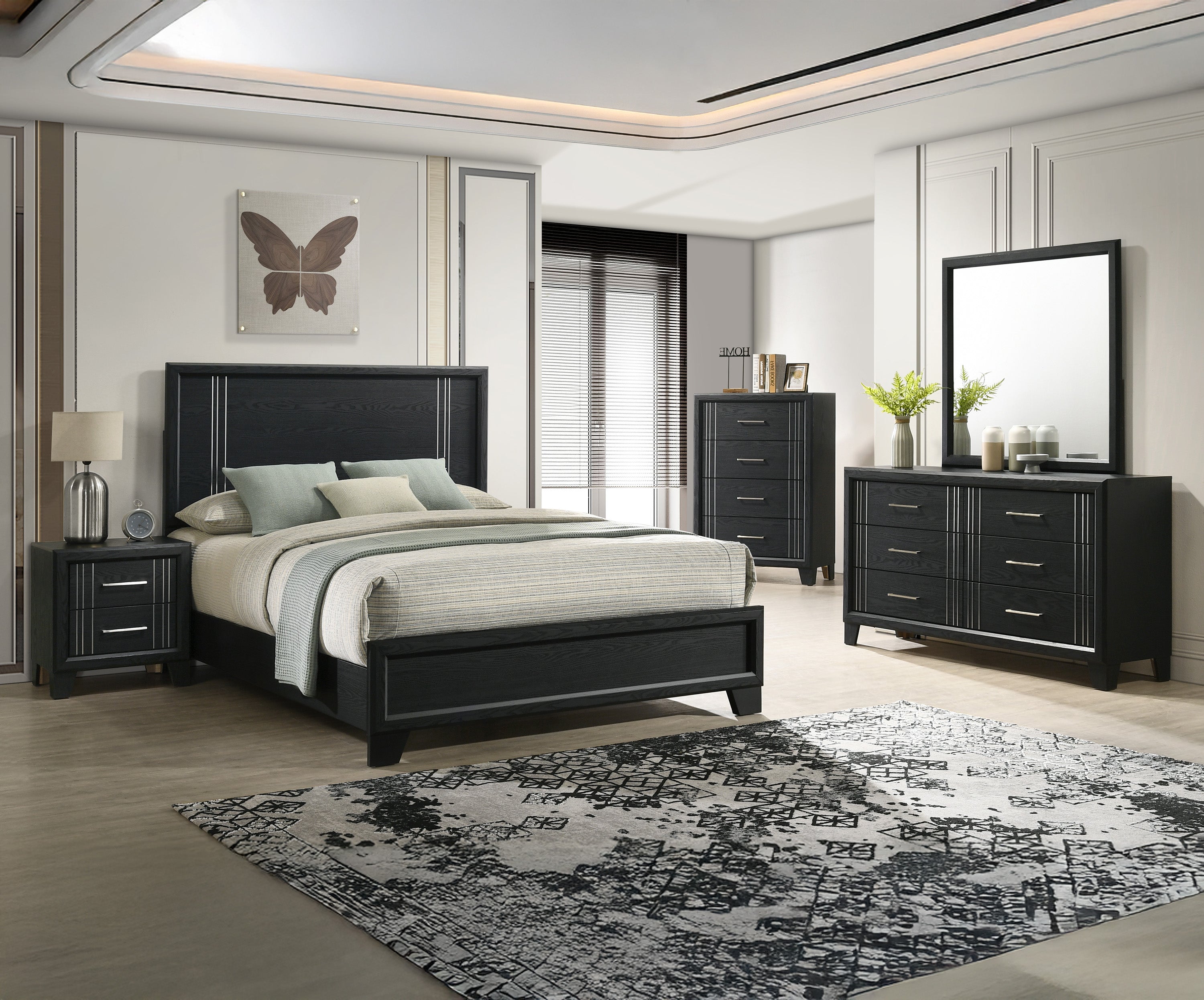 Charlie Charcoal Full Panel Bed from Crown Mark - Luna Furniture