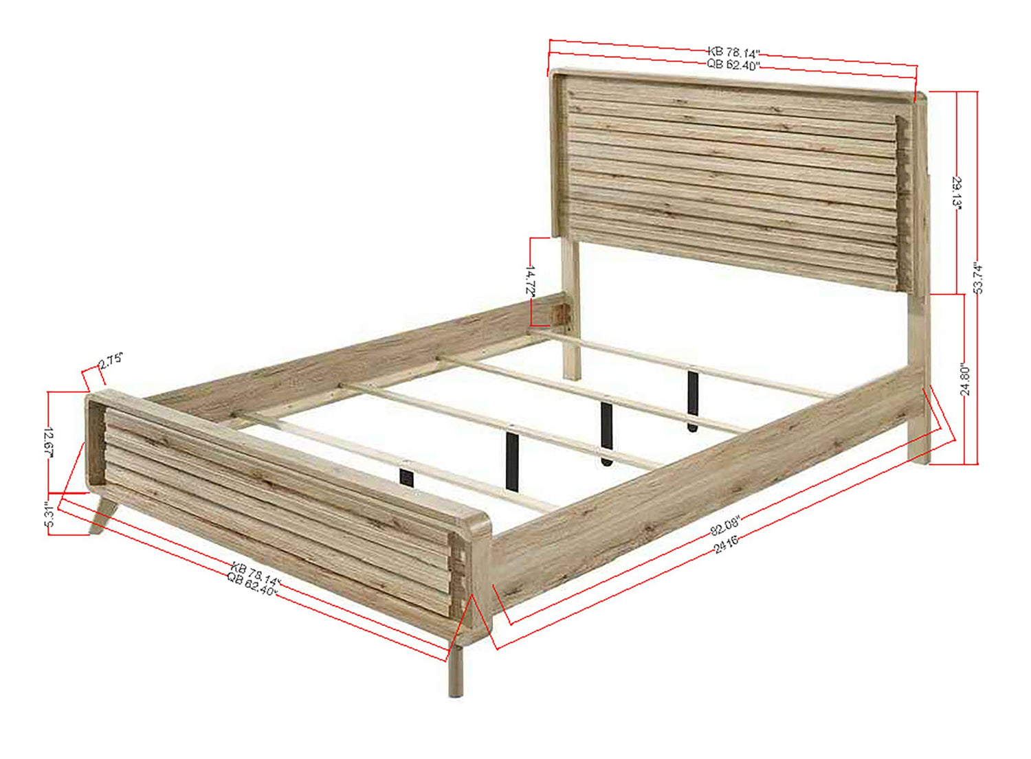 Dawson Light Wood Queen Panel Bed from Crown Mark - Luna Furniture