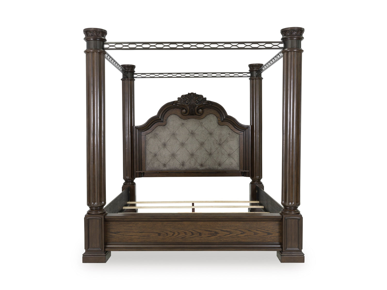 Maylee Dark Brown King Canopy Bed from Ashley - Luna Furniture