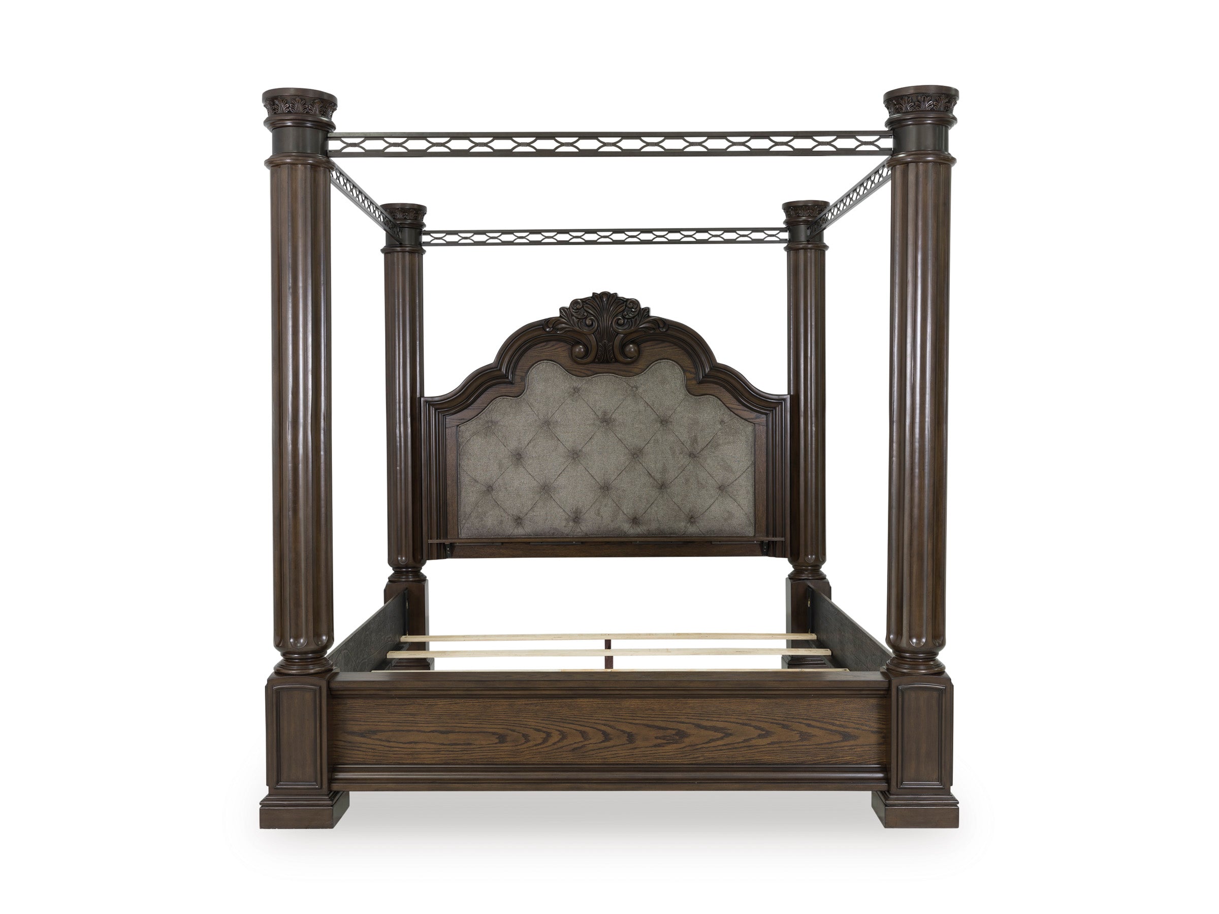 Maylee Dark Brown King Canopy Bed from Ashley - Luna Furniture