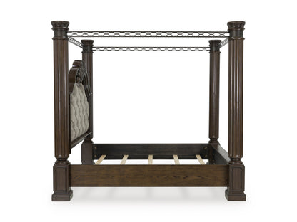 Maylee Dark Brown King Canopy Bed from Ashley - Luna Furniture
