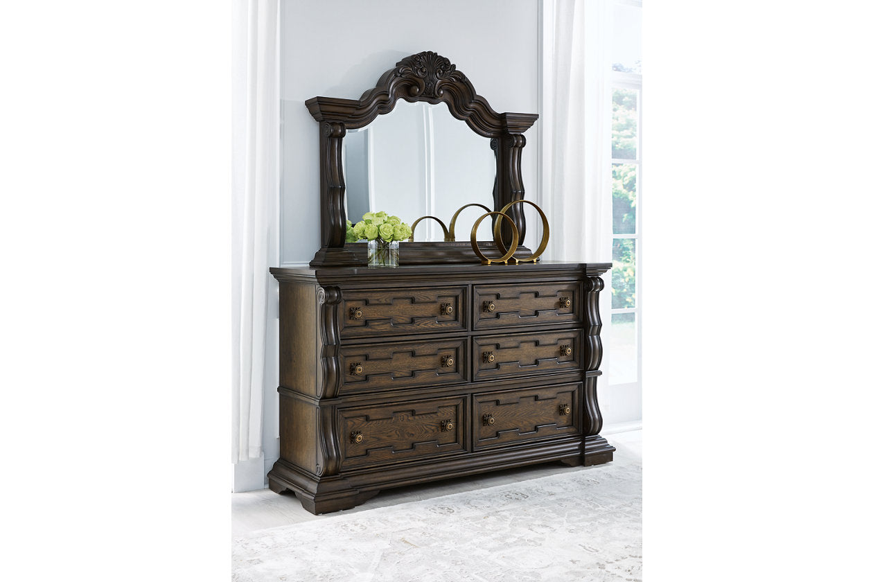 Maylee Dark Brown Dresser and Mirror from Ashley - Luna Furniture