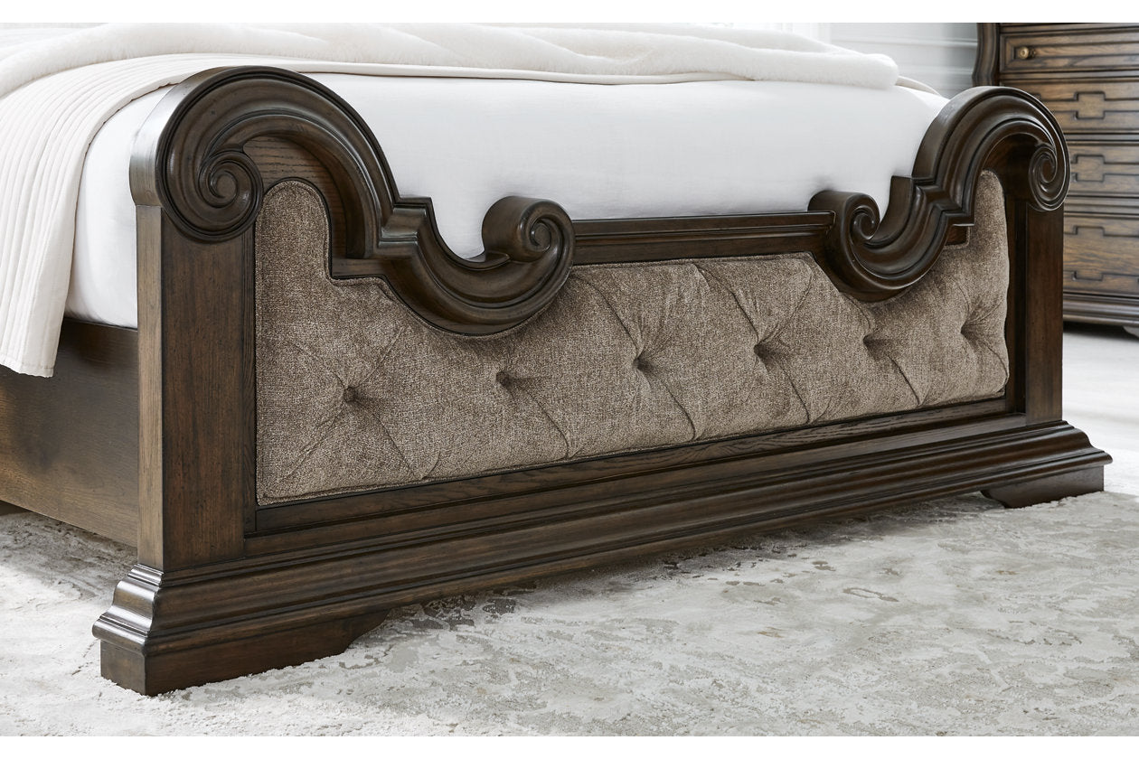 Maylee Dark Brown California King Upholstered Bed -  Ashley - Luna Furniture