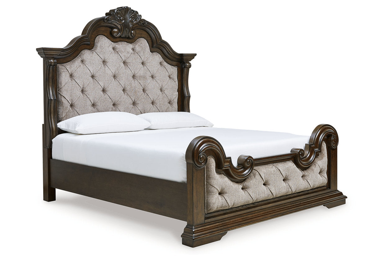 Maylee Dark Brown California King Upholstered Bed -  Ashley - Luna Furniture