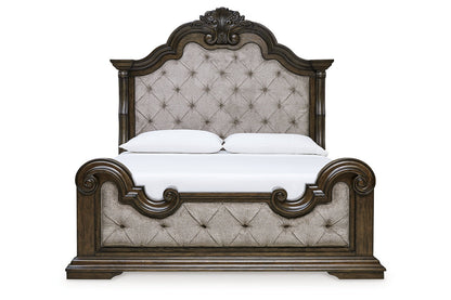 Maylee Dark Brown California King Upholstered Bed from Ashley - Luna Furniture