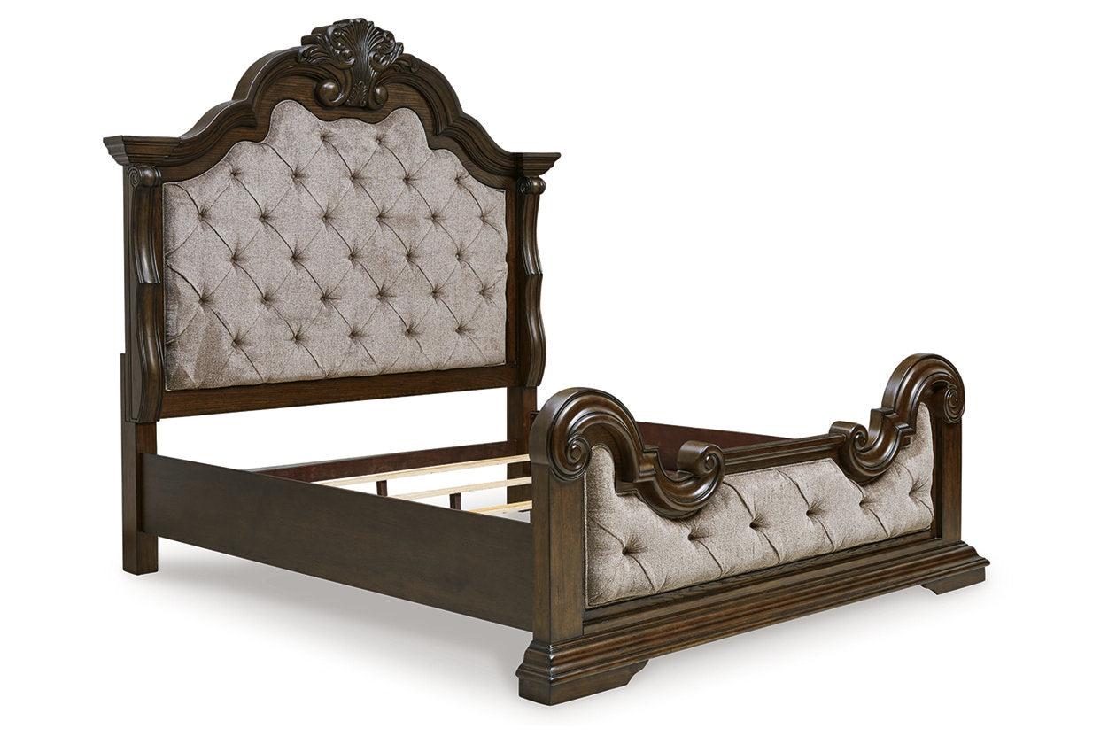 Maylee Dark Brown California King Upholstered Bed -  Ashley - Luna Furniture