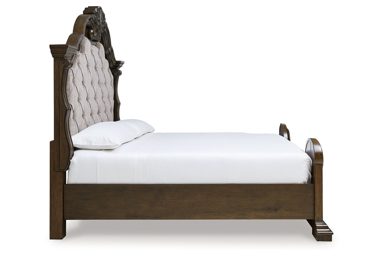 Maylee Dark Brown California King Upholstered Bed -  Ashley - Luna Furniture
