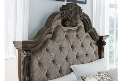 Maylee Dark Brown California King Upholstered Bed -  Ashley - Luna Furniture