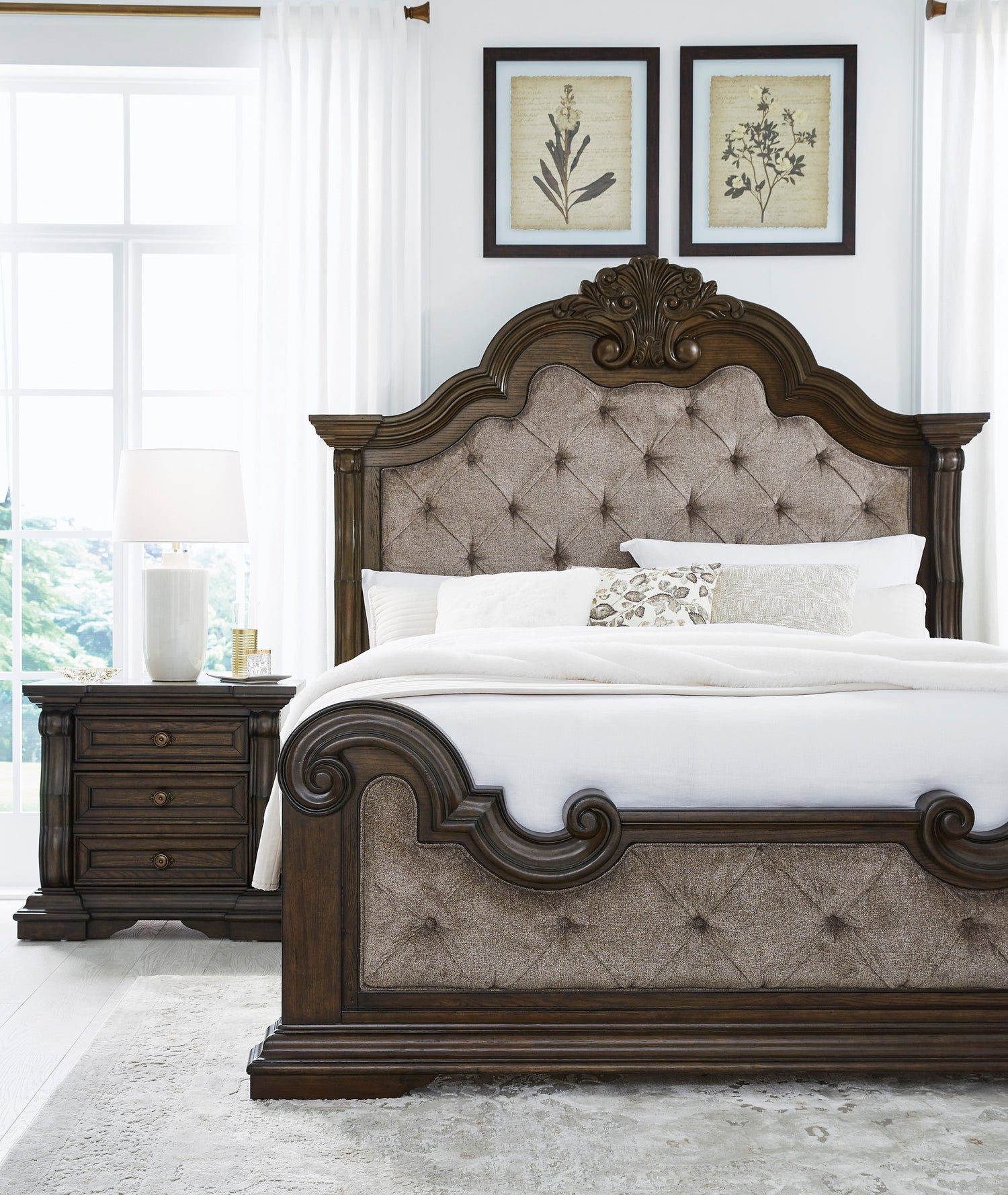 Maylee Dark Brown Upholstered Bedroom Set from Ashley - Luna Furniture