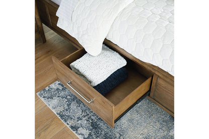 Cabalynn Light Brown Queen Panel Bed with Storage -  Ashley - Luna Furniture