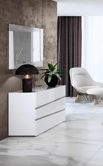 Alba White Single Dresser