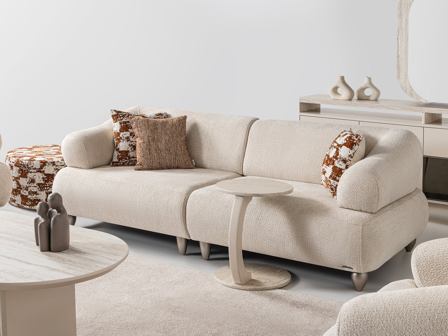 Bern Convertible Loveseat in Cream