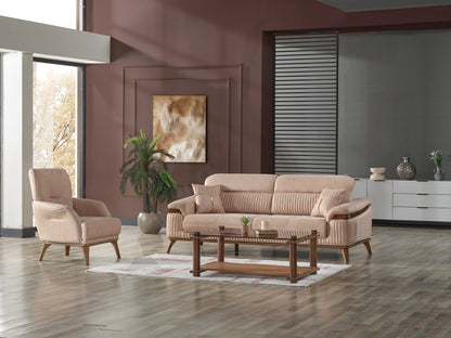 Beta 3-pieces (Sofa &amp; Loveseat &amp; Chair) Livingroom Set in Beige