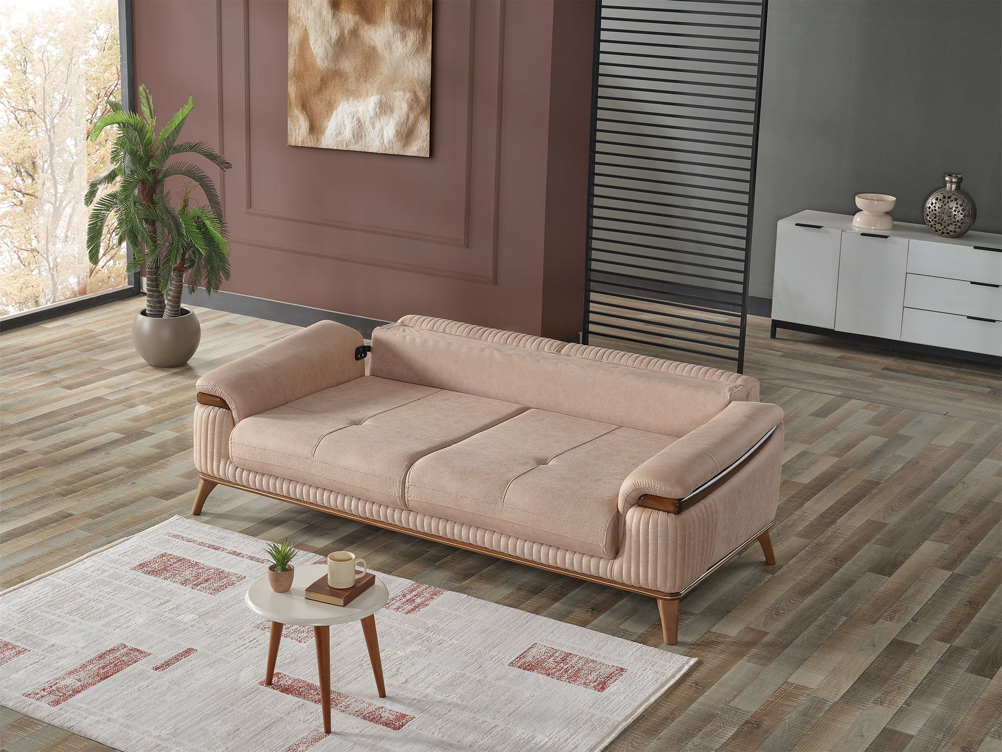 Beta Convertible Sofa in Beige