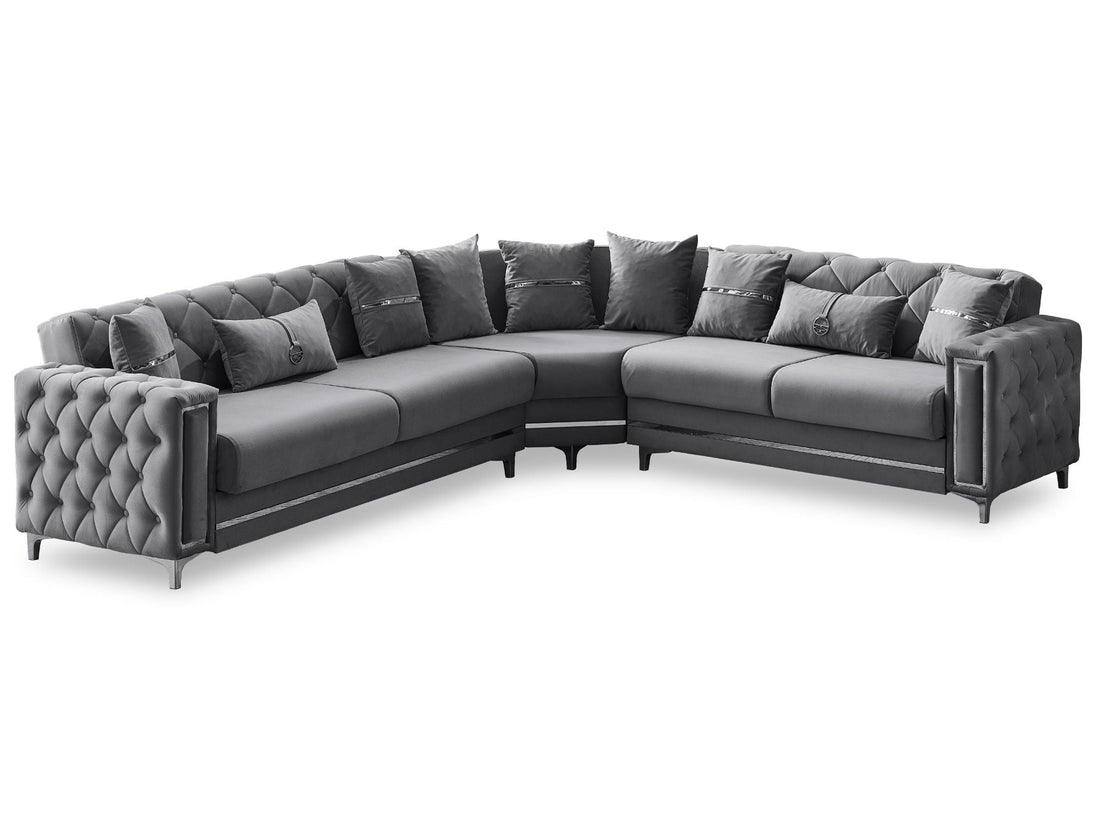 Bolivya Convertible Sectional Sofa in Grey