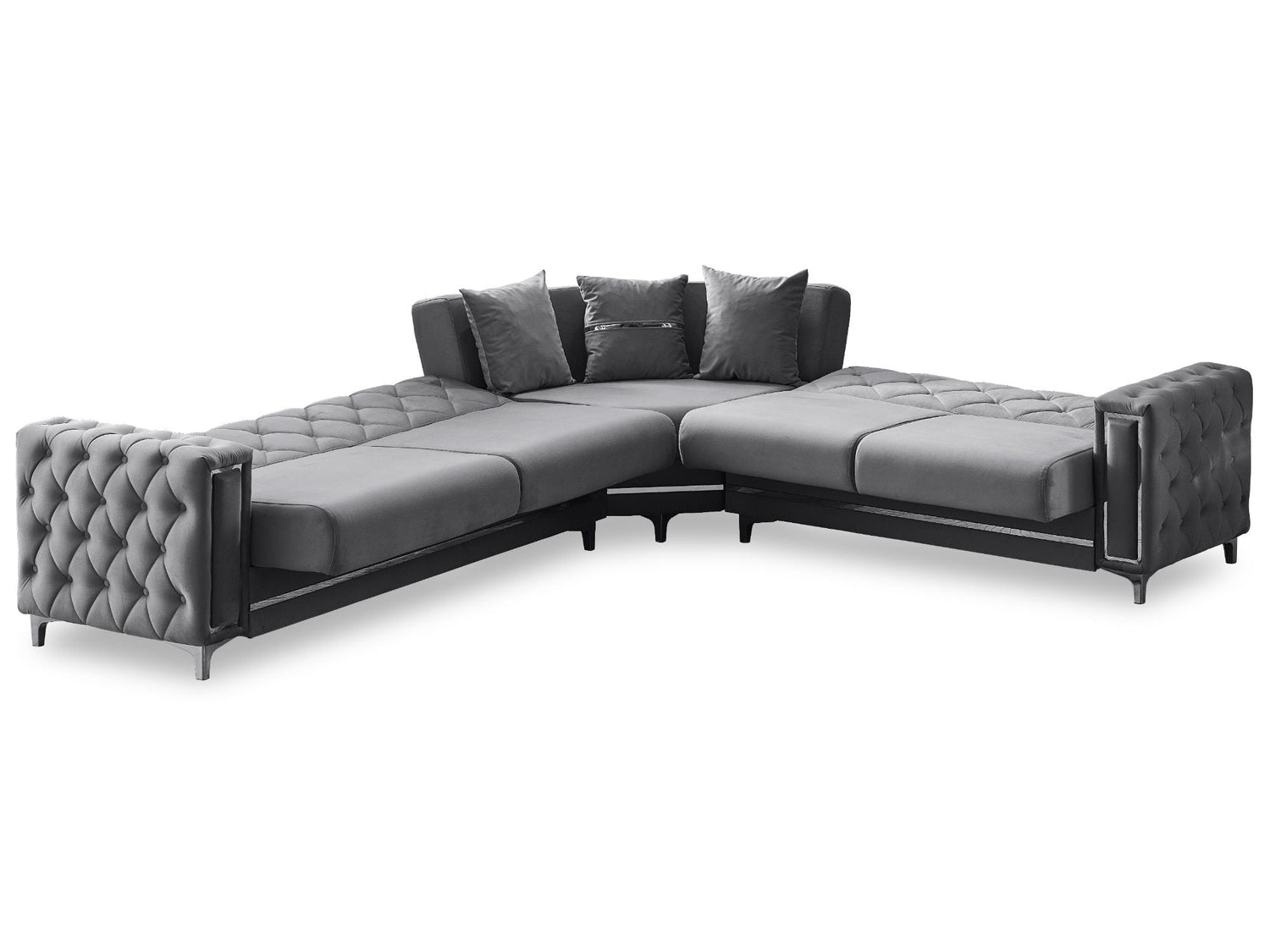 Bolivya Convertible Sectional Sofa in Grey