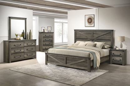Britonale Rustic Gray Farmhouse Bedroom Set