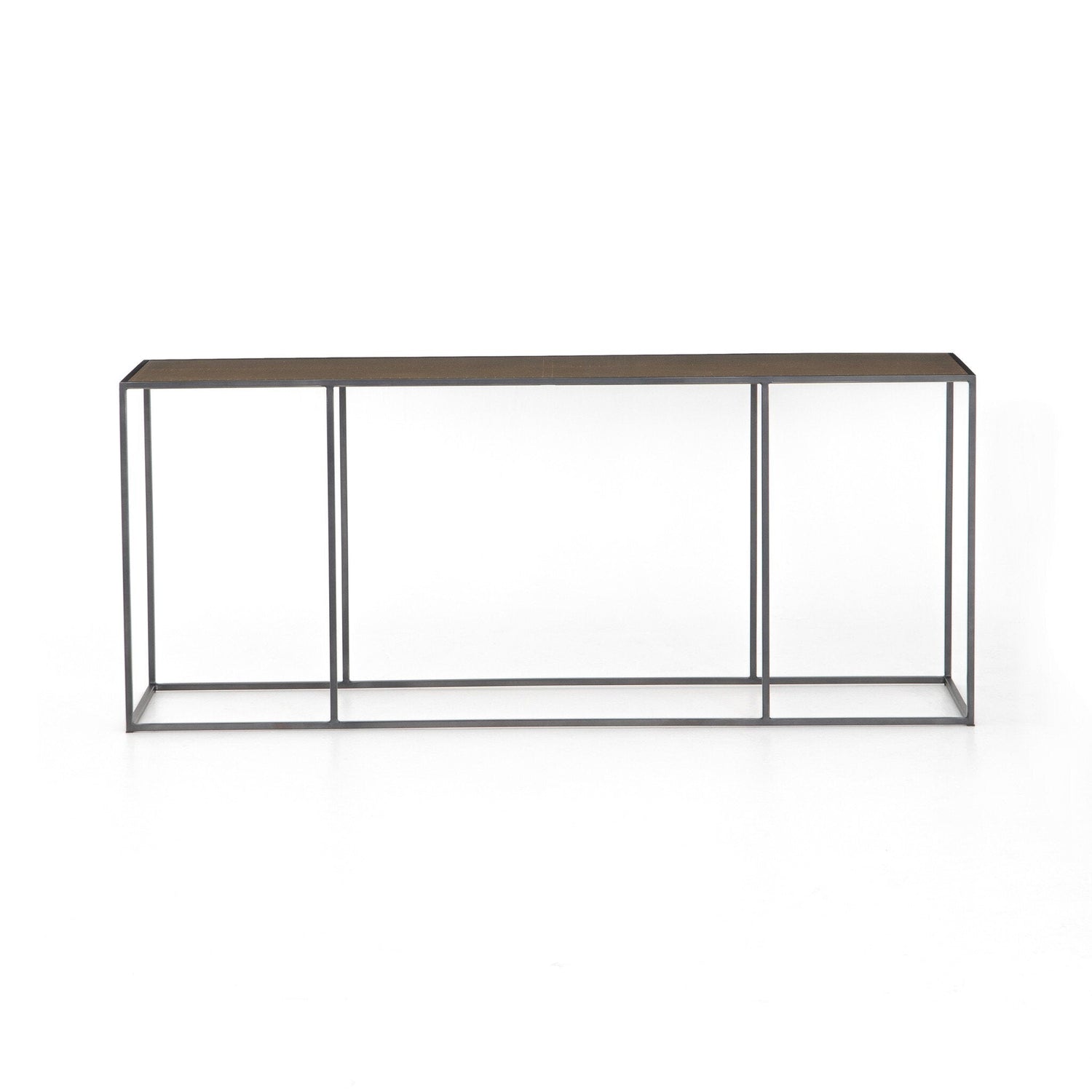 Phillip Console Table in Bright Brass Clad