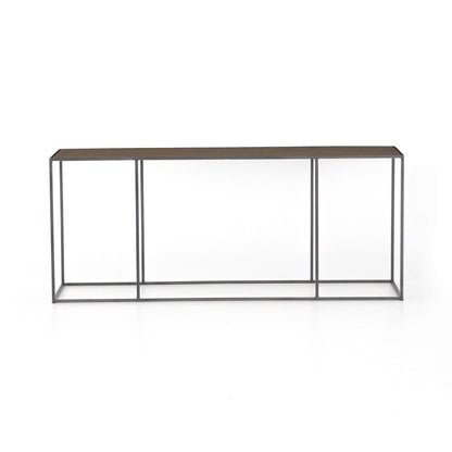 Phillip Console Table in Bright Brass Clad
