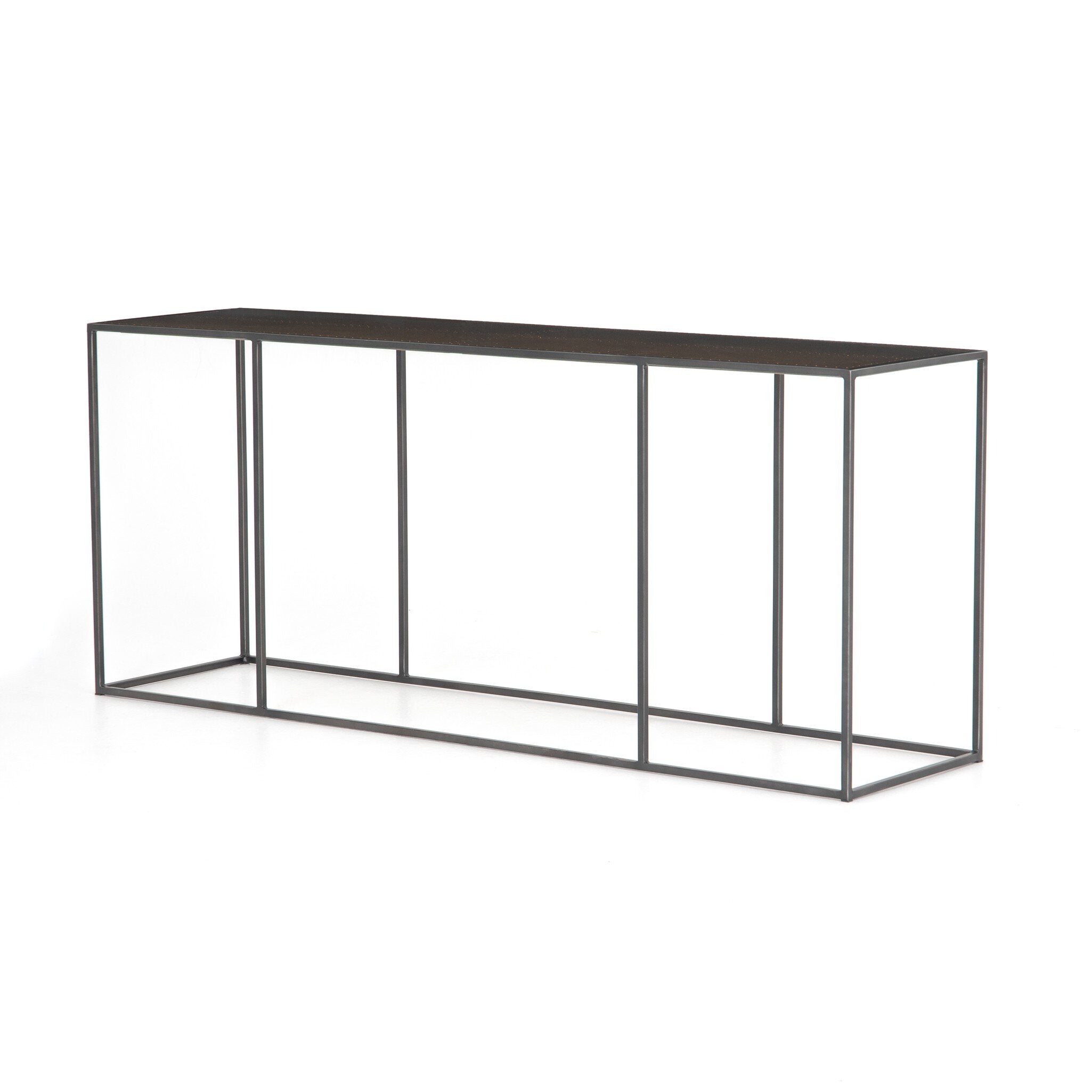 Phillip Console Table in Bright Brass Clad