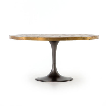 Evans Round Dining Table-60" in Reclaimed Burnt Oak