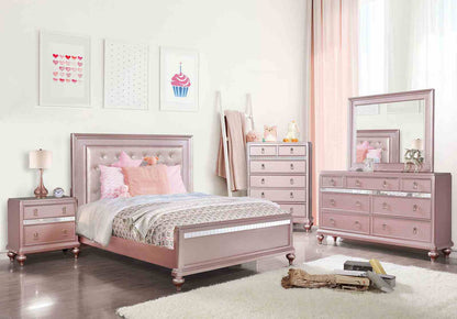 Avior Rose Gold Contemporary Youth Bedroom Set