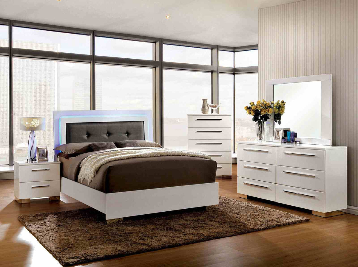 Clementine Glossy White Contemporary Youth Bedroom Set