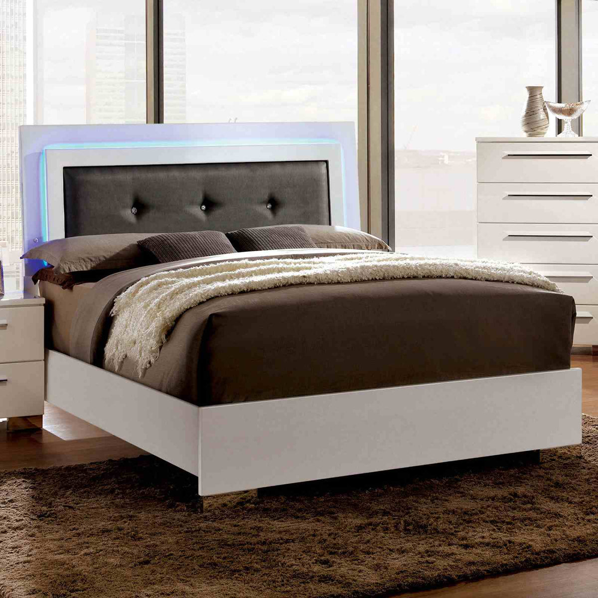 Clementine Glossy White Contemporary Youth Bedroom Set