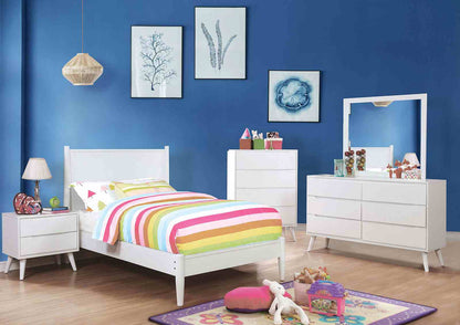 Lennart White Mid-Century Youth Bedroom Set