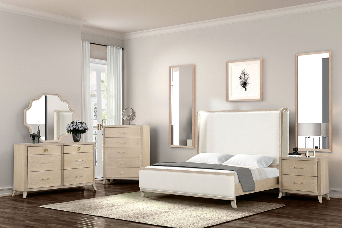 Candra Natural Oak Transitional Bedroom Set