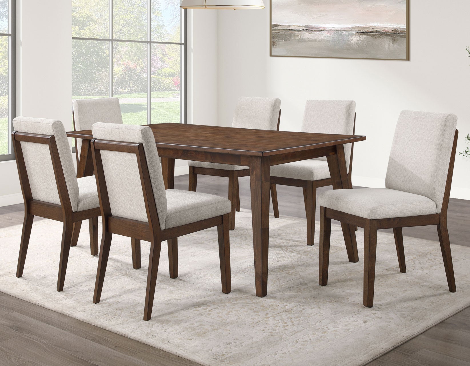 Canton Mocha 7-Piece Upholstered Dining Set