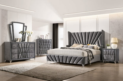 Carissa Gray Upholstered Transitional Bedroom Set