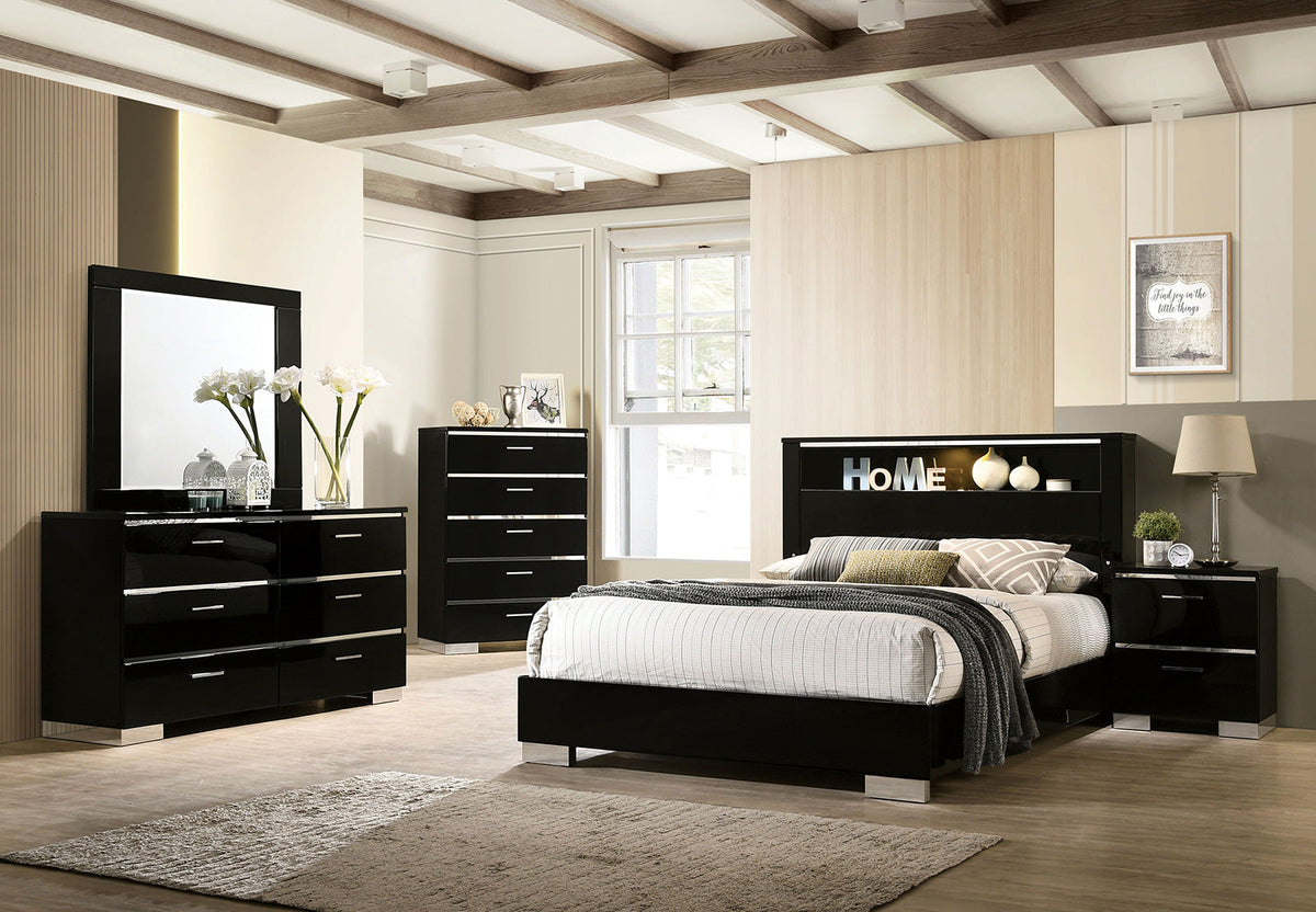 Carlie Black Contemporary Bedroom Set
