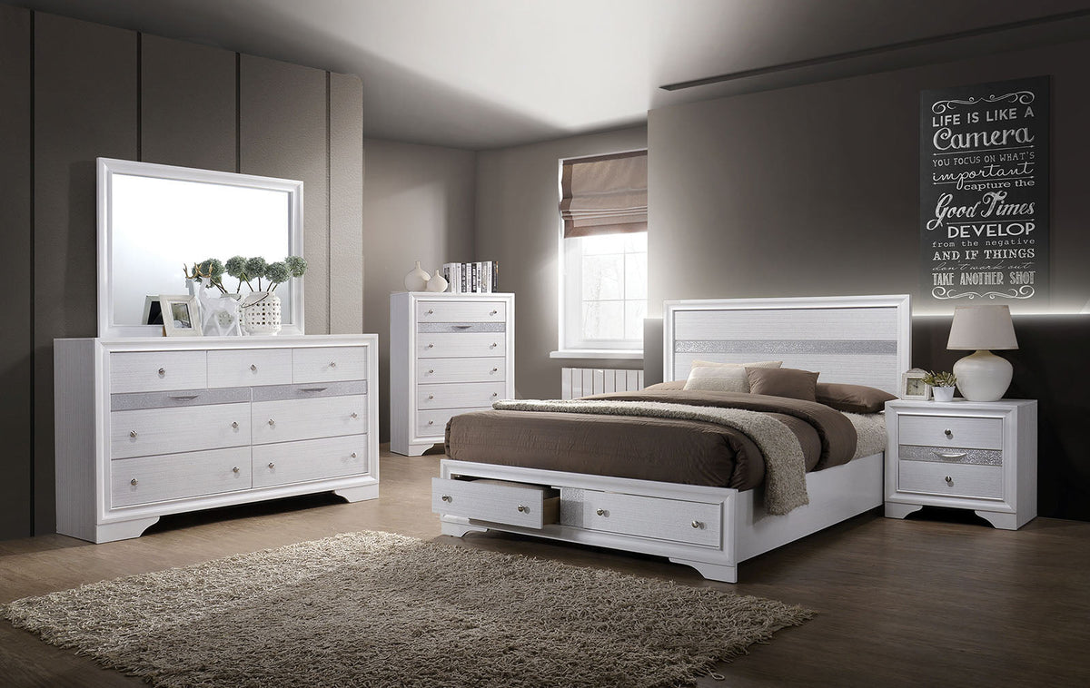 Chrissy White Contemporary Bedroom Set