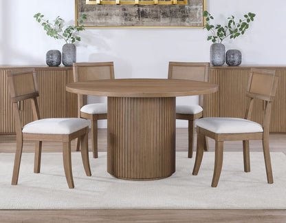 Colvin 5-Piece 52-inch Round Dining Set, Brown