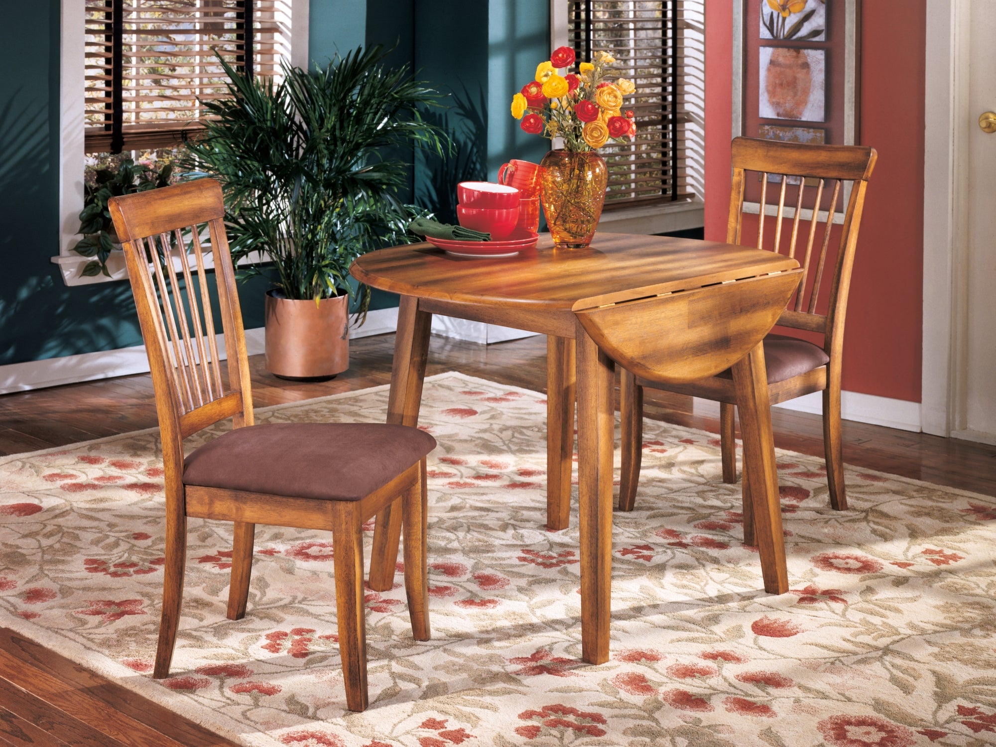 Berringer Rustic Brown Dining Table and 4 Chairs-PKG001914-Ashley-D199-15-01(2)-4X3-CROP-Luna Furniture
