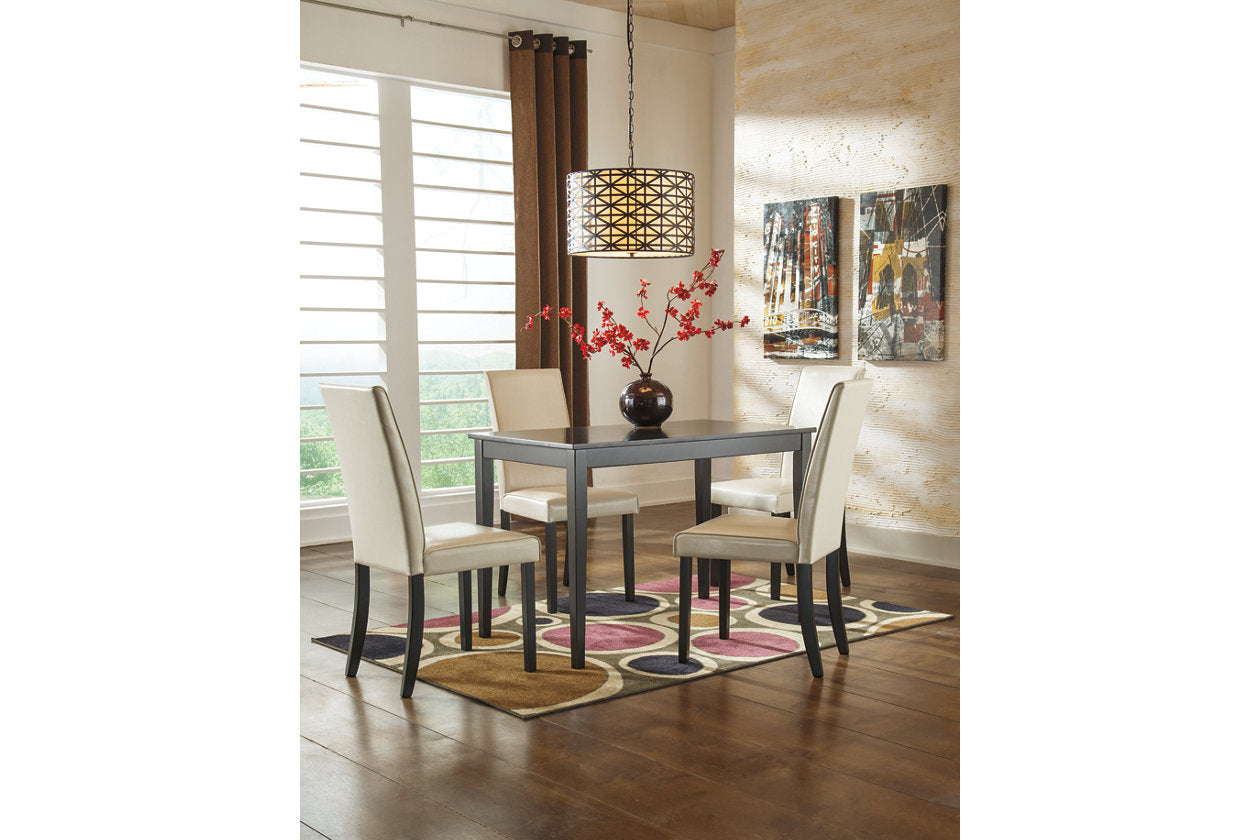 Kimonte Dark Brown Dining Table and 4 Chairs from Ashley - Luna Furniture