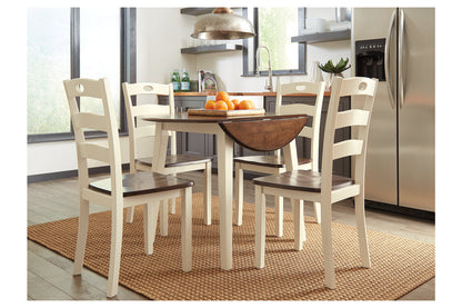 Woodanville Cream/Brown Dining Table with 4 Chairs from Ashley - Luna Furniture