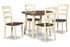 Woodanville Cream/Brown Dining Table with 4 Chairs from Ashley - Luna Furniture
