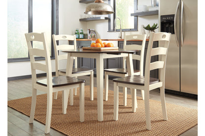 Woodanville Cream/Brown Dining Table with 4 Chairs from Ashley - Luna Furniture