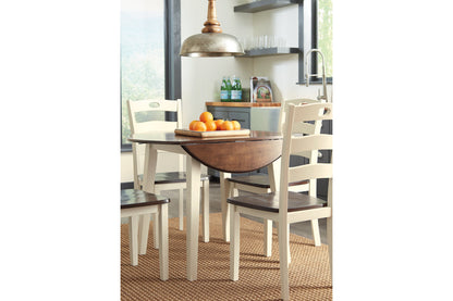 Woodanville Cream/Brown Dining Table with 4 Chairs from Ashley - Luna Furniture