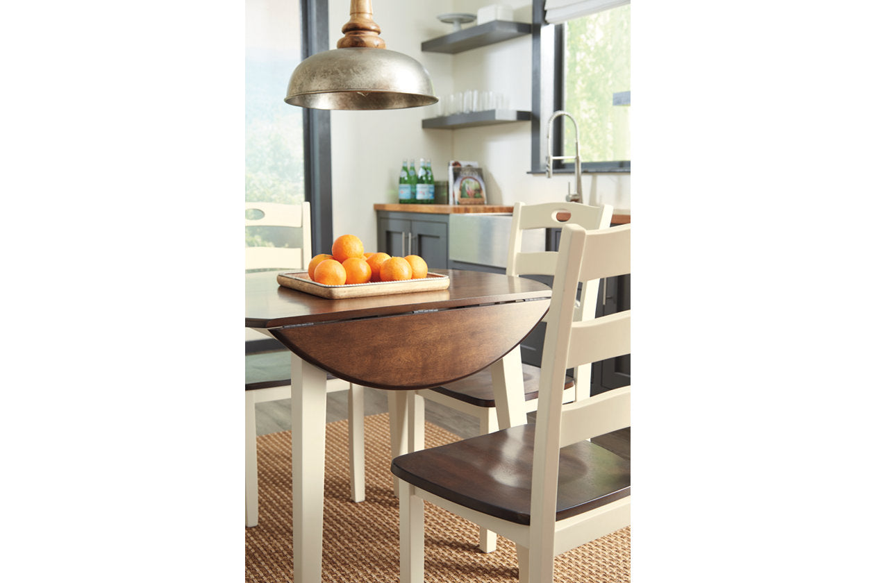 Woodanville Cream/Brown Dining Table with 4 Chairs from Ashley - Luna Furniture