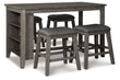 Caitbrook Gray Counter Height Dining Table and 4 Barstools from Ashley - Luna Furniture