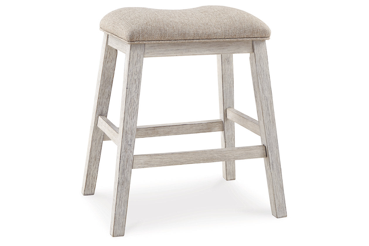 Skempton White/Light Brown Counter Height Dining Table and 4 Barstools from Ashley - Luna Furniture