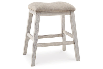 Skempton White/Light Brown Counter Height Dining Table and 4 Barstools from Ashley - Luna Furniture