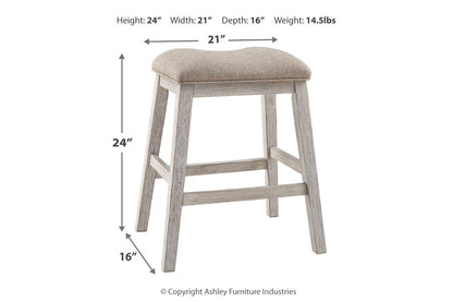 Skempton White/Light Brown Counter Height Dining Table and 4 Barstools from Ashley - Luna Furniture