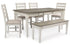 Skempton Two-tone Dining Table, 4 Chairs, and Bench from Ashley - Luna Furniture