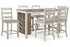 Skempton Two-tone Counter Height Dining Table and 6 Barstools from Ashley - Luna Furniture